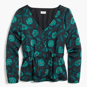 J Crew Floral Peplum Blouse